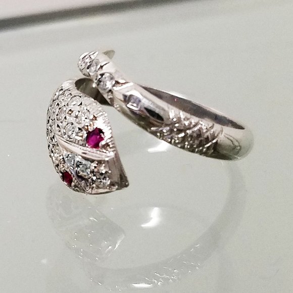 GOLD White GOLD DIAMONDS RUBY  🎆HOST PICK ❤🎆Re-Sizeable Serpentine - Picture 6 of 7